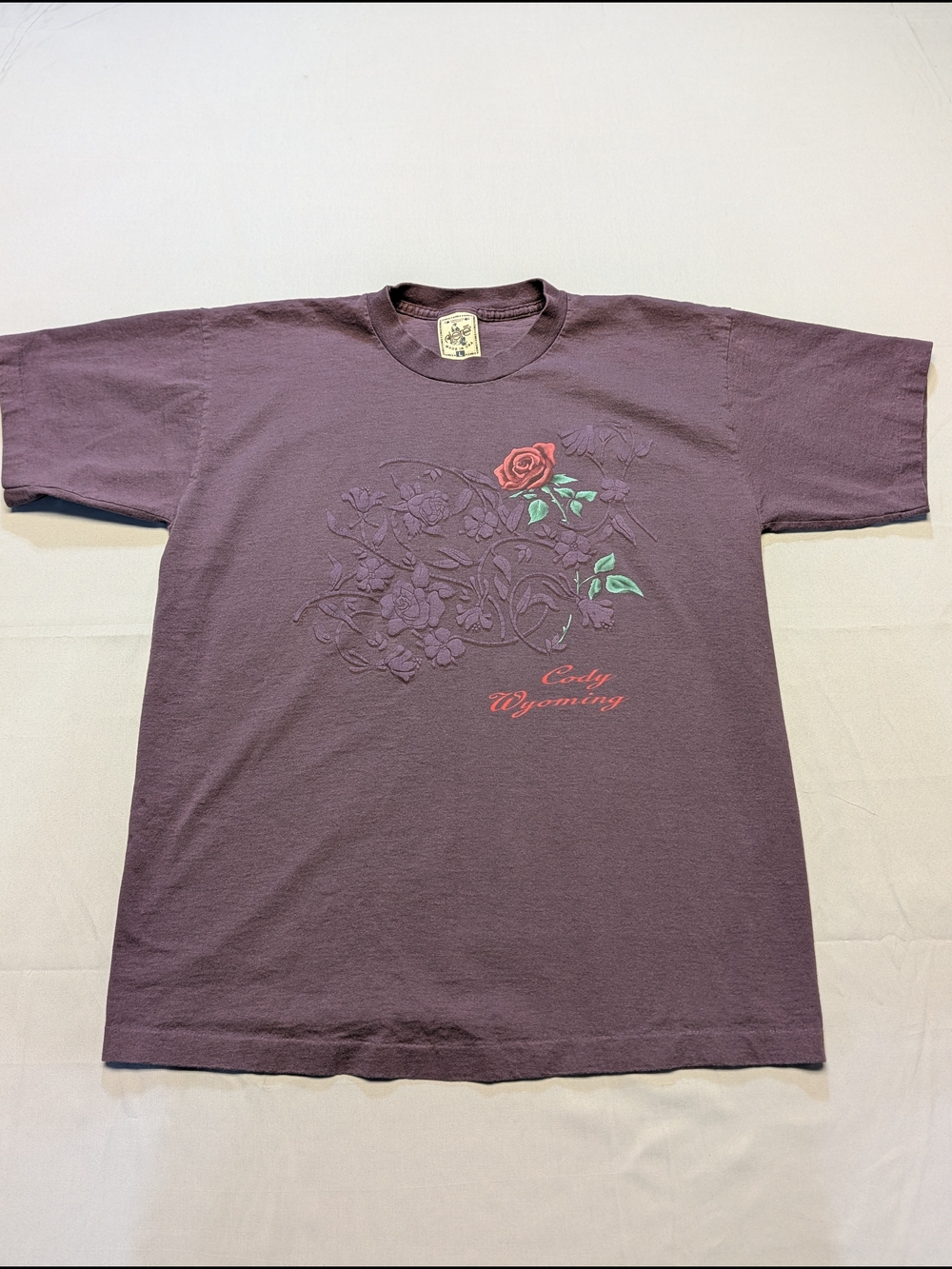 Vtg 90s Y2K Single Stitch Alore Women's Size L Cody Wyoming T-shirt